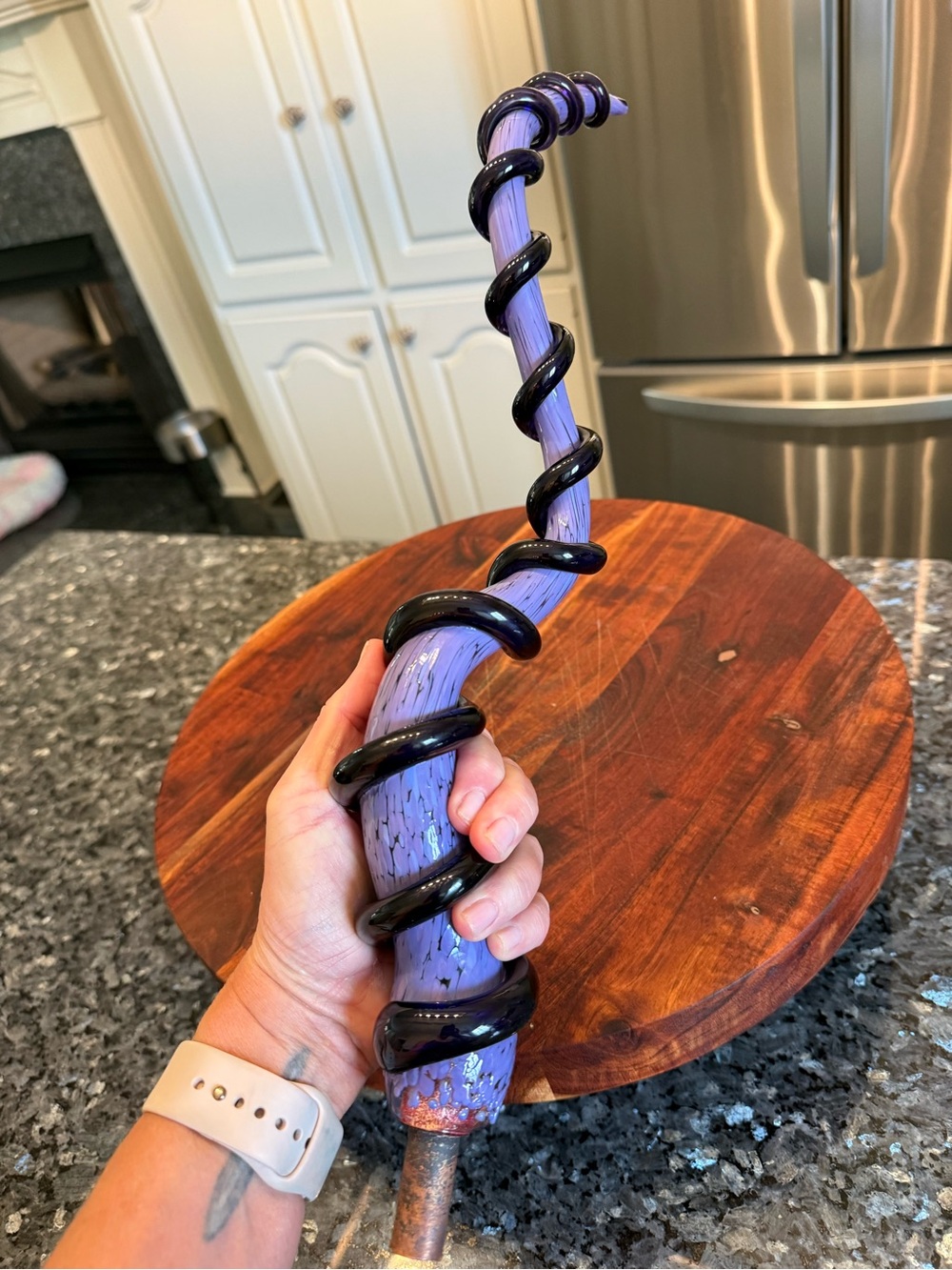 Large Squiggle Hand blown Glass Yard Art By ANDREW HOLMBERG glass art